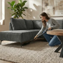 Mangohoutonline Hoekbank Valencia 4-zits Links Donkergrijs Mahom