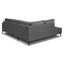 Mangohoutonline Hoekbank Valencia 4-zits Links Donkergrijs Mahom