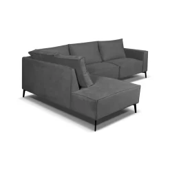 Mangohoutonline Hoekbank Valencia 4-zits Links Donkergrijs Mahom