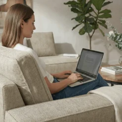 Mangohoutonline Hoekbank Valencia 4-zits Rechts Grijs Mahom