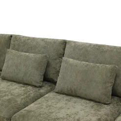 Mangohoutonline Hoekbank Willow 5-zits U-opstelling Links Groen Mahom