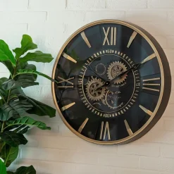 Mangohoutonline Klok Devon S goud Ø60cm