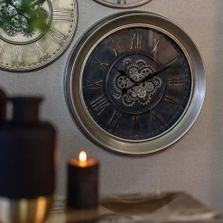 Mangohoutonline Klok Maddox S messing Ø64cm