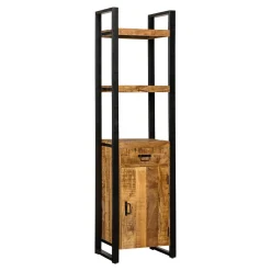 Mangohoutonline Mangohouten Boekenkast Britt met 1 deur en 1 lade Mahom