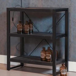 Mangohoutonline Mangohouten Boekenkast Britt Black 90 cm Mahom