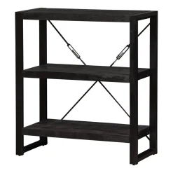 Mangohoutonline Mangohouten Boekenkast Britt Black 90 cm Mahom