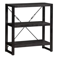 Mangohoutonline Mangohouten Boekenkast Britt Black 90 cm Mahom