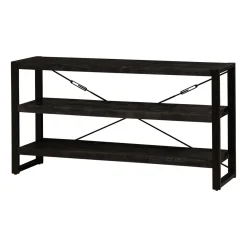 Mangohoutonline Mangohouten Boekenkast Britt Black 150 cm Laag Mahom