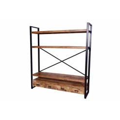 Mangohoutonline Mangohouten Boekenkast Britt 180 cm Mahom