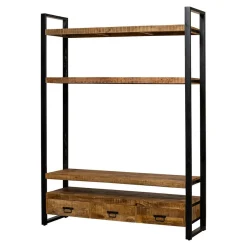 Mangohoutonline Mangohouten Boekenkast Britt 150 cm Mahom