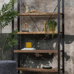 Mangohoutonline Mangohouten Boekenkast Britt 120 cm Mahom