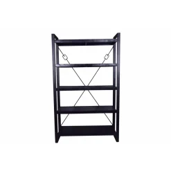 Mangohoutonline Mangohouten Boekenkast Britt Black 120 cm Mahom