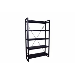 Mangohoutonline Mangohouten Boekenkast Britt Black 120 cm Mahom