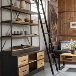 Mangohoutonline Mangohouten Boekenkast Lincoln 160 x 225 cm Mahom