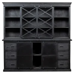 Mangohoutonline Mangohouten Buffetkast Denver Black 200x220 cm X Mahom