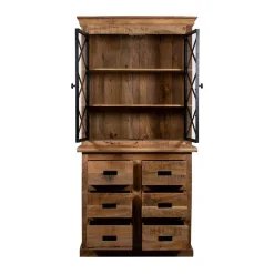 Mangohoutonline Mangohouten Buffetkast Denver 100 cm 6 lades X Mahom