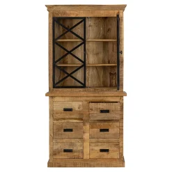 Mangohoutonline Mangohouten Buffetkast Denver 100 cm 6 lades X Mahom