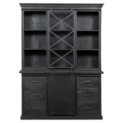 Mangohoutonline Mangohouten Buffetkast Denver Black 140 cm X Mahom