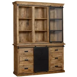 Mangohoutonline Mangohouten Buffetkast Denver 160x220 cm Recht Enkele Deur Mahom