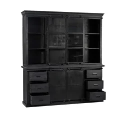 Mangohoutonline Mangohouten Buffetkast Denver Black 200×220 cm Recht Mahom