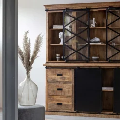 Mangohoutonline Mangohouten Buffetkast Denver 200×220 cm X Mahom