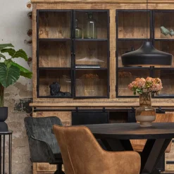 Mangohoutonline Mangohouten Buffetkast Denver 200 cm Dubbele Deurtjes Recht Mahom