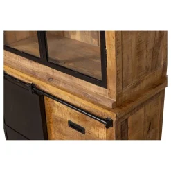 Mangohoutonline Mangohouten Buffetkast Denver 200 cm Dubbele Deurtjes Recht Mahom