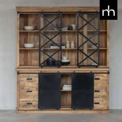 Mangohoutonline Mangohouten Buffetkast Denver 240×220 cm X Mahom