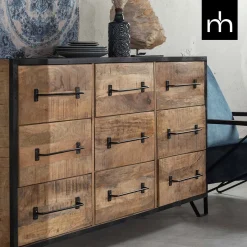 Mangohoutonline Mangohouten Dressoir Baltimore 160 cm 9 laden Mahom