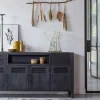 Mangohoutonline Mangohouten Dressoir Henderson Black 180 cm Mahom