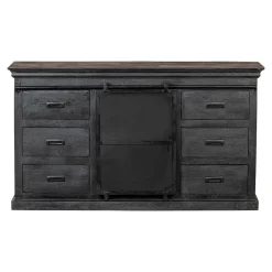 Mangohoutonline Mangohouten Dressoir Newark Black 160 cm Mahom