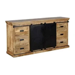 Mangohoutonline Mangohouten Dressoir Newark 160 cm Dubbele deurtjes Mahom