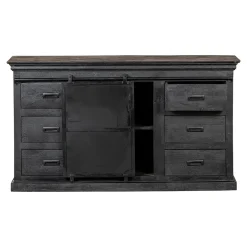 Mangohoutonline Mangohouten Dressoir Newark Black 140 cm Mahom