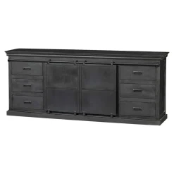 Mangohoutonline Mangohouten Dressoir Newark Black 190 cm Mahom