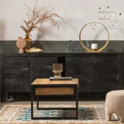 Mangohoutonline Mangohouten Dressoir Stockton Black 200 cm Mahom