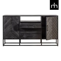 Mangohoutonline Mangohouten Dressoir Toronto Black 145x80 cm Mahom