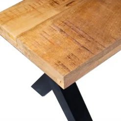 Mangohoutonline Mangohouten Eetkamerbank Columbus X-poot 200x40 cm Mahom