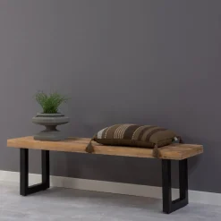 Mangohoutonline Mangohouten Eetkamerbank Britt U-poot 200x40 cm Mahom