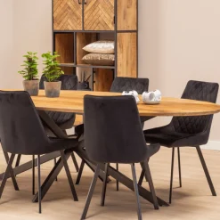 Mangohoutonline Mangohouten Eettafel Bologna Ovaal 240x110 cm Mahom