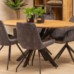 Mangohoutonline Mangohouten Eettafel Bologna Ovaal 180x100 cm Mahom