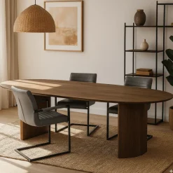 Mangohoutonline Mangohouten Eettafel Chiara 180x100 cm Walnoot Mahom