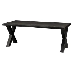 Mangohoutonline Mangohouten Eettafel Columbus Black Rechthoek 140x90 cm Mahom