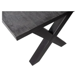 Mangohoutonline Mangohouten Eettafel Columbus Black Rechthoek 180x100 cm Mahom