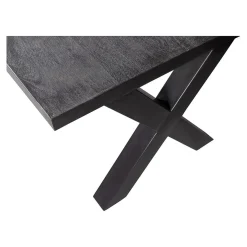 Mangohoutonline Mangohouten Eettafel Columbus Black Rechthoek 180x100 cm Mahom