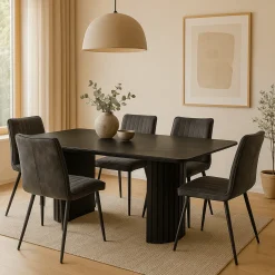 Mangohoutonline Mangohouten Eettafel Lucia Black 180x100 cm Mahom