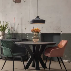 Mangohoutonline Mangohouten Eettafel Madison Black Rond Ø 140 Mahom