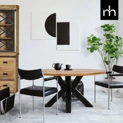 Mangohoutonline Mangohouten Eettafel Madison Rond 120 cm Mahom