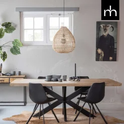 Mangohoutonline Mangohouten Eettafel Memphis Rechthoek 140x90 cm Mahom