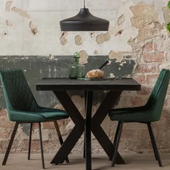 Mangohoutonline Mangohouten Eettafel Memphis Black Rechthoek 140x90 cm Mahom