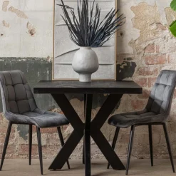 Mangohoutonline Mangohouten Eettafel Memphis Black Rechthoek 220x100 cm Mahom